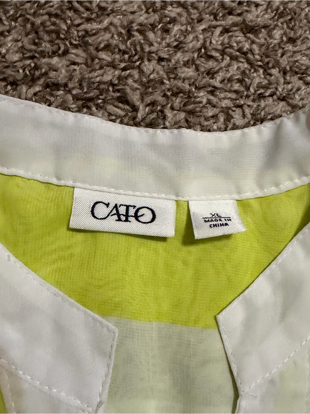 Cato Women's Neon Yellow & White Striped Sleeveless Top - Picture 3 of 5